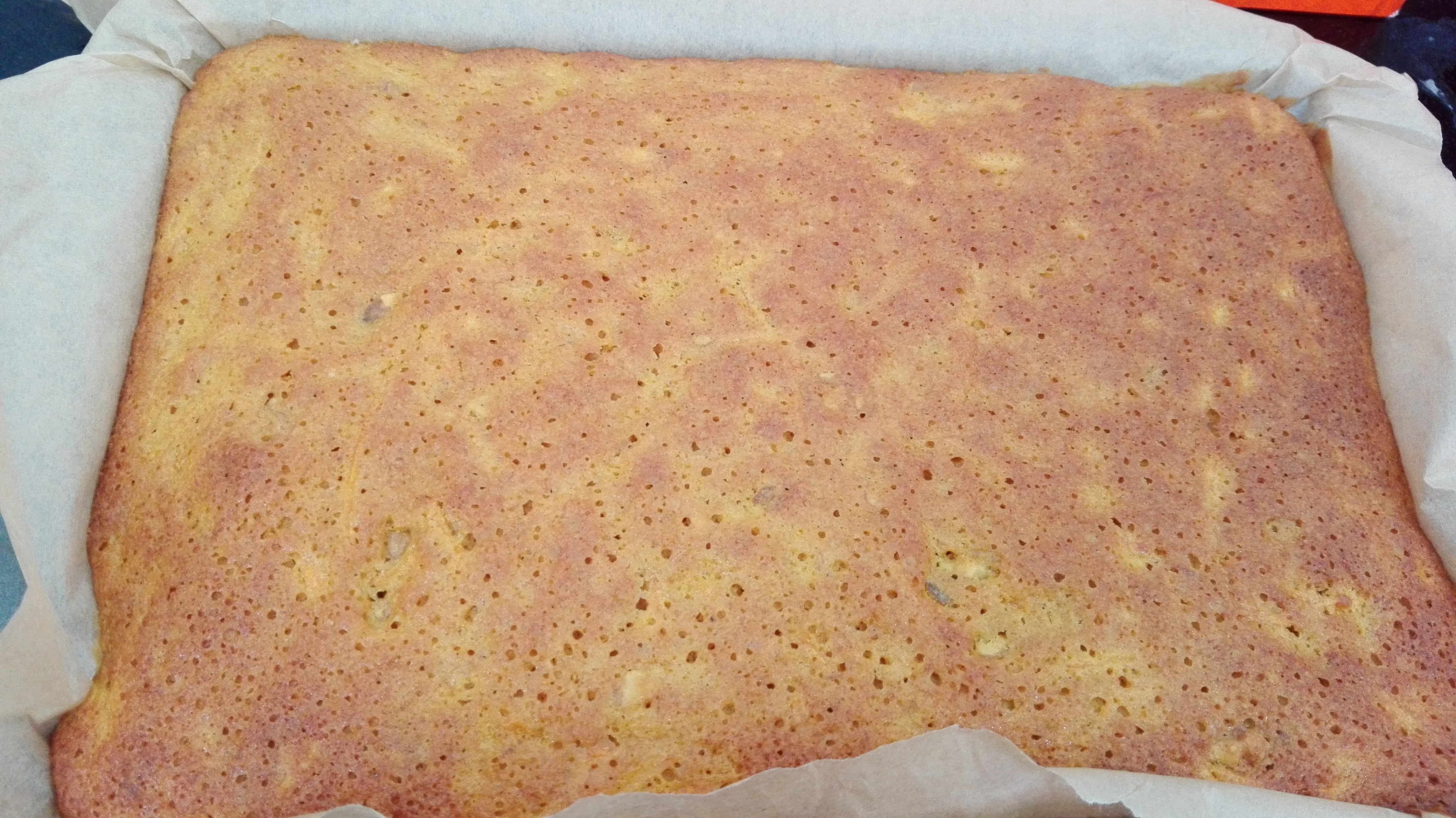 golden browned carrot cake fresh from the oven